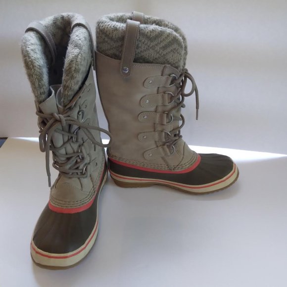 Sorel Size 7 Joan of Arctic Tall Boot Winter Snow Suede Tan Accent Pattern - Picture 3 of 12